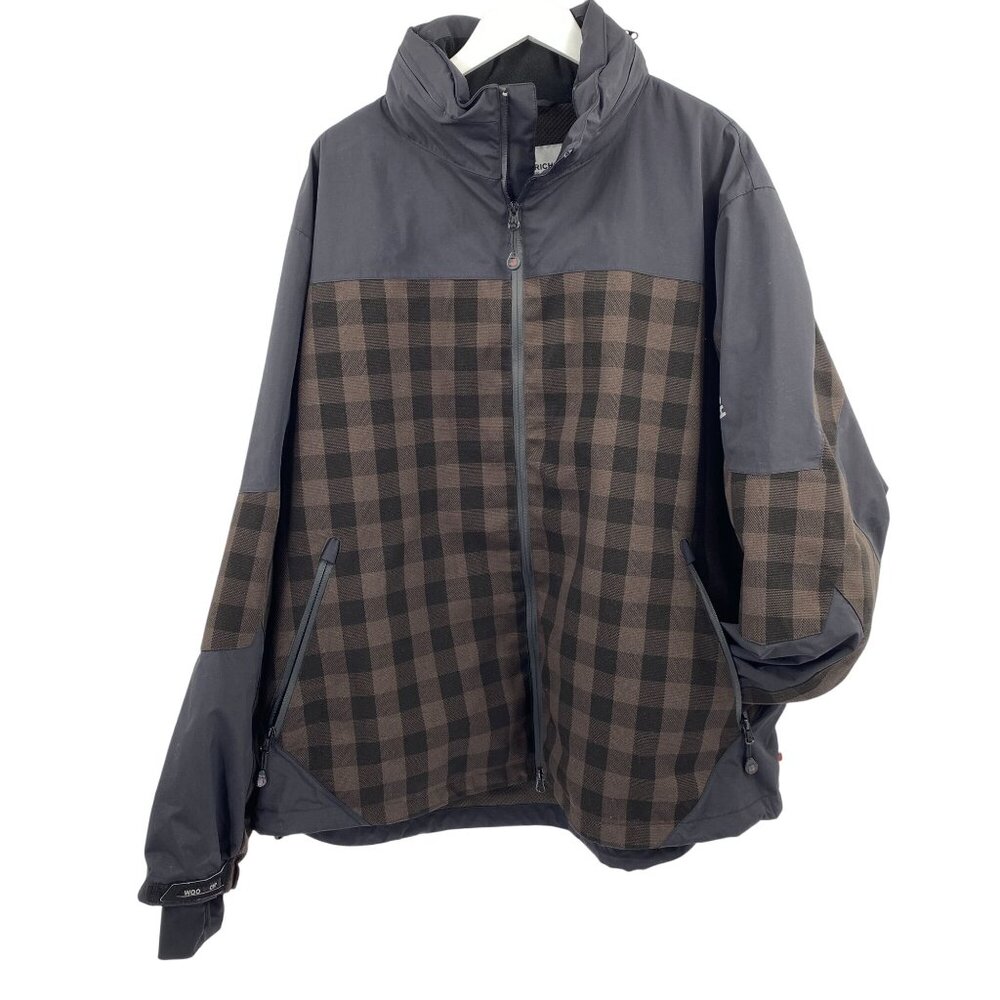 Woolrich weather proof buffalo plaid jacket size 2XL brown buffalo plaid wind br